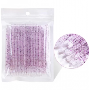 Микробраши 100шт пакет блестящие фиолетовые